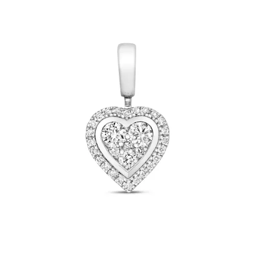 0.25ct Heart Shaped Diamond Pendant - 9ct White Gold